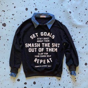 Black Sweatshirt with Quote Large